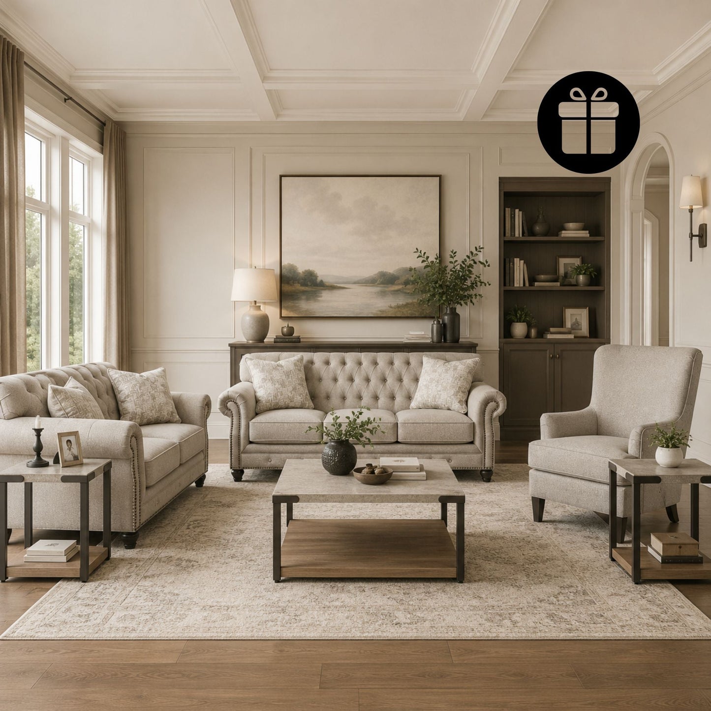 Katahdin Sofa Set with Free OCCASIONAL TABLE SET (3/CN)