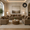 Calden Sofa Set with 2 Free Dual Table Lamp Black