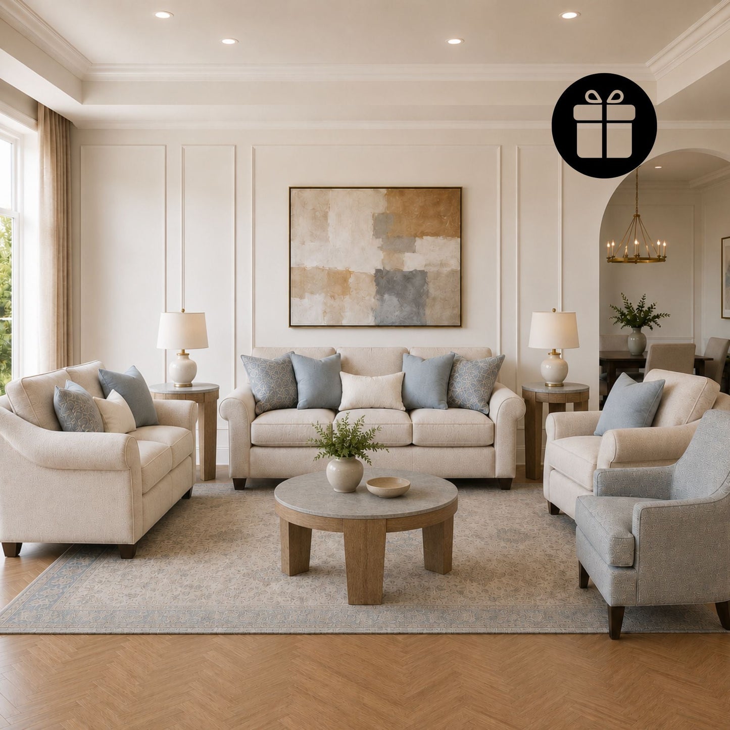 Belread Sofa Set with Free Guystone Table (Set of 3)