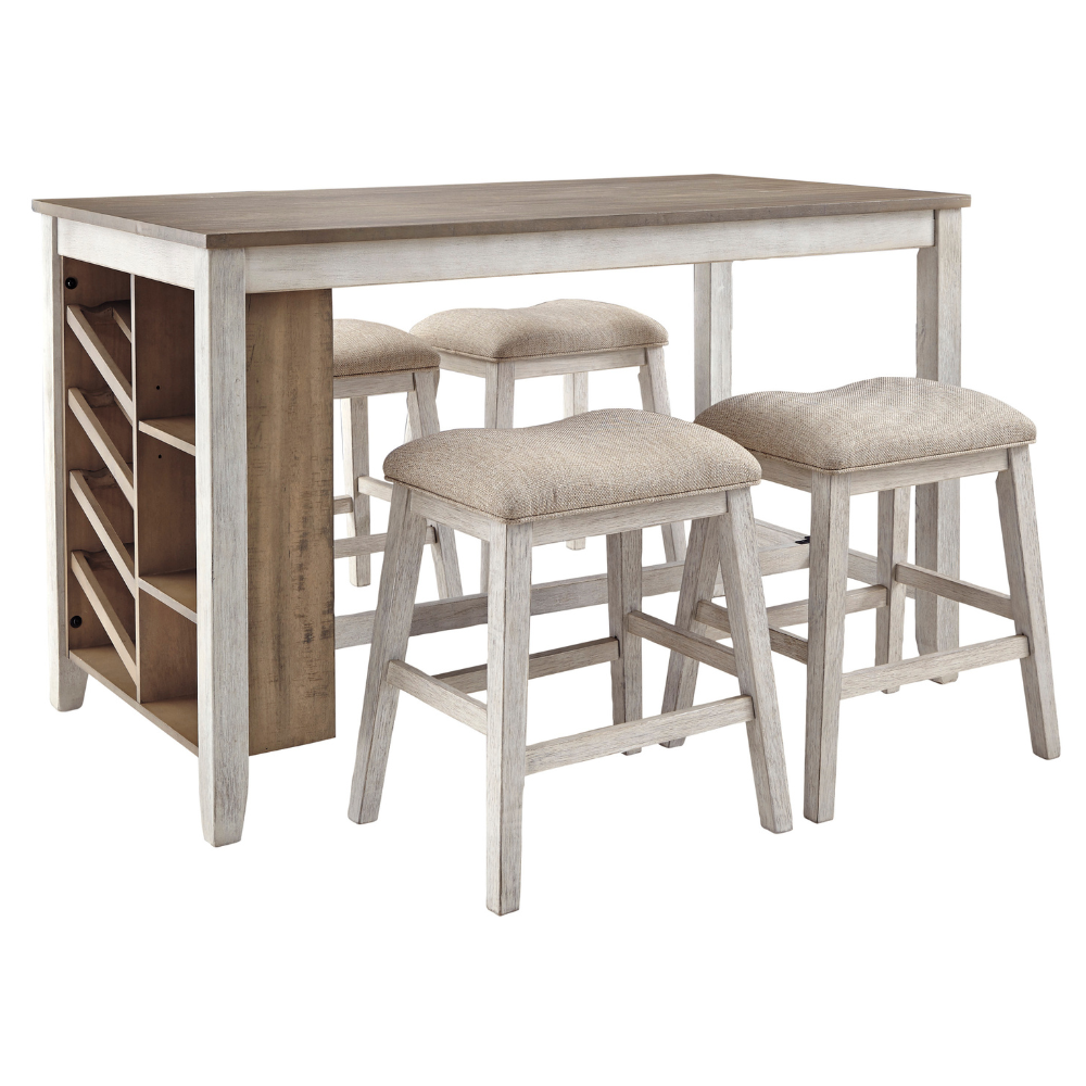 Ashley Homestore |RECT Counter Table w/Storage + 4 Chairs