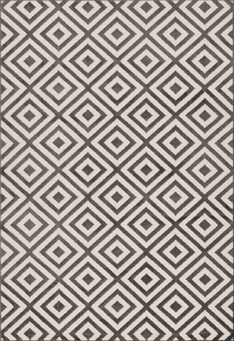 Diamond black and white Rug