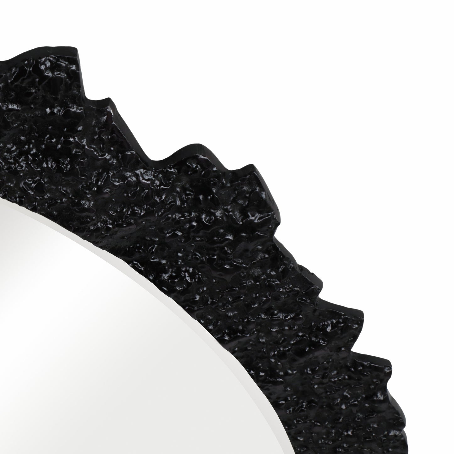 35" Eron Metal Wall Mirror, Black