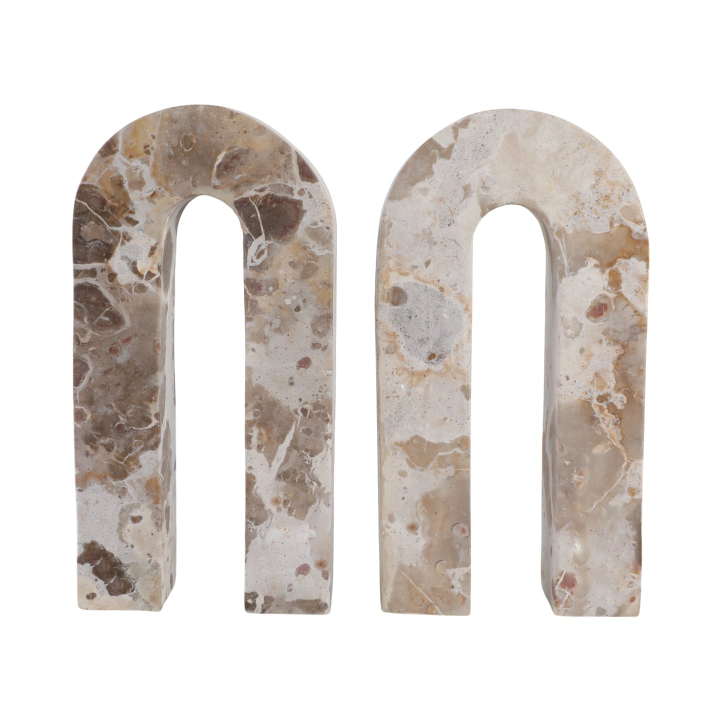 S/2 12" Pompano Beige Marble Arches