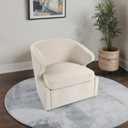 32" Karlsson Swivel Accent Chair, Ivory