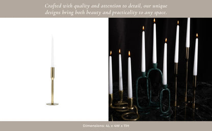 17659-02 |Metal, 14"H Taper Candle Holder, Gold