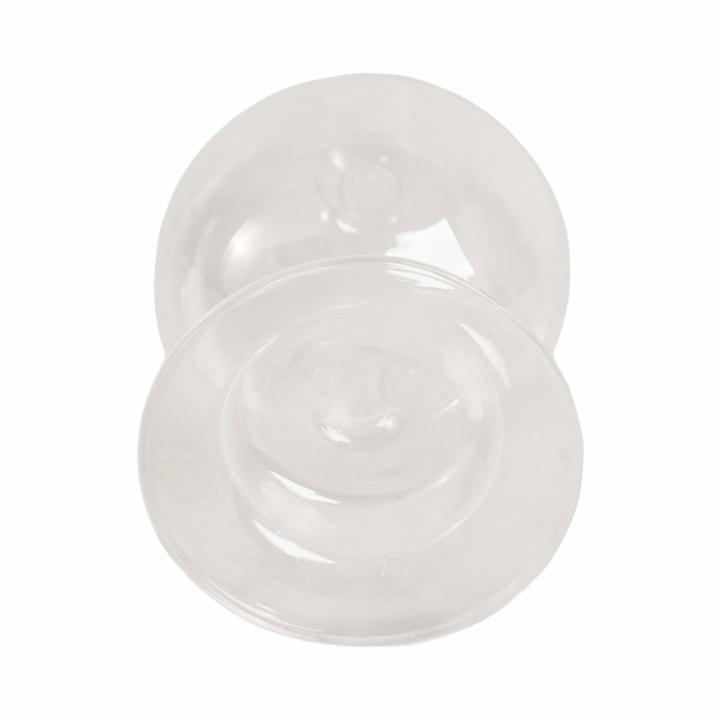 7" Glass Bubble Taper Candle Holder, Clear