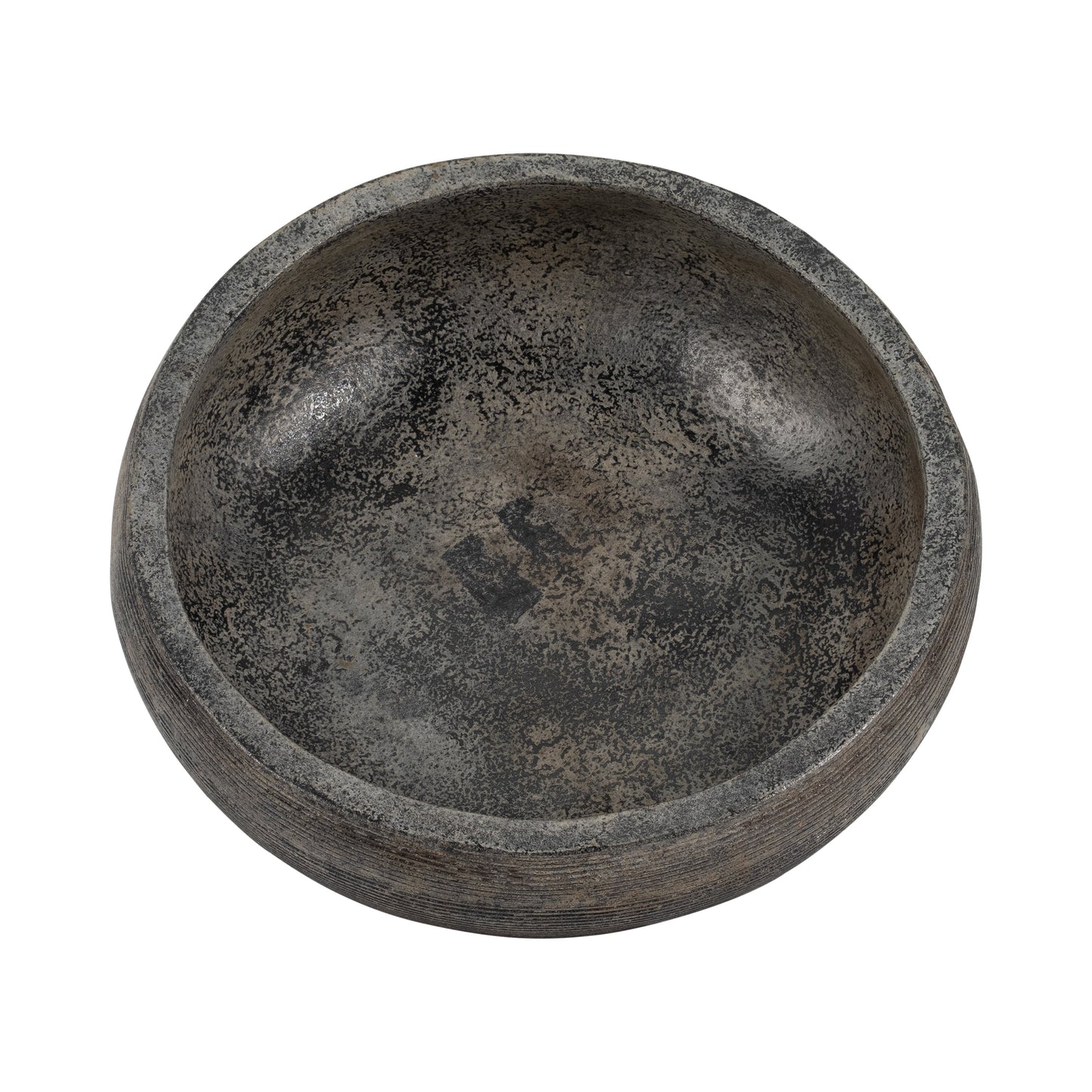 Terracotta, 14" Etched Bowl On Stand, Multi