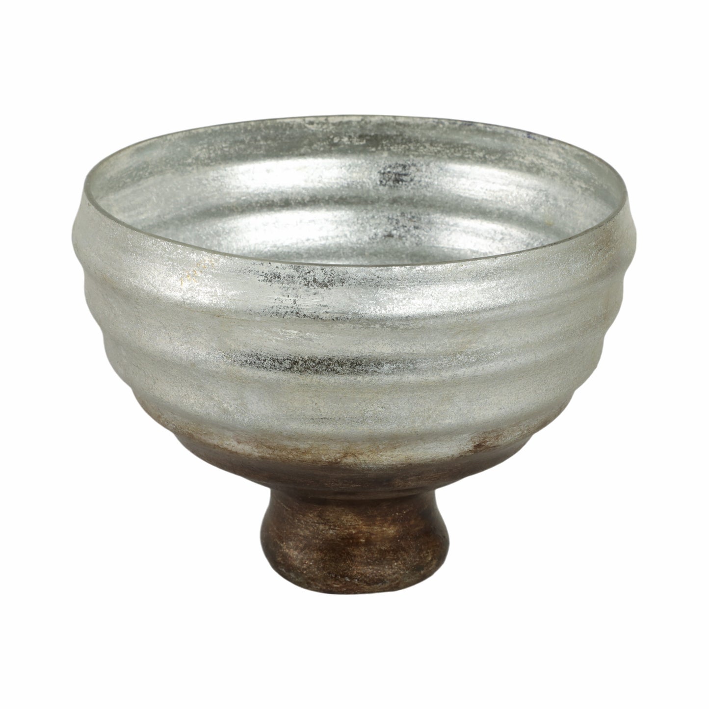 9" Glass Pedestal Bowl Ombre Finish, Multi