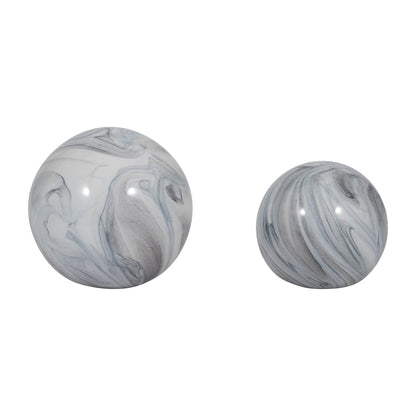 EV19702-03  6" LIAM WHITE MARBLE KNOTS( Sagebrook Home  )