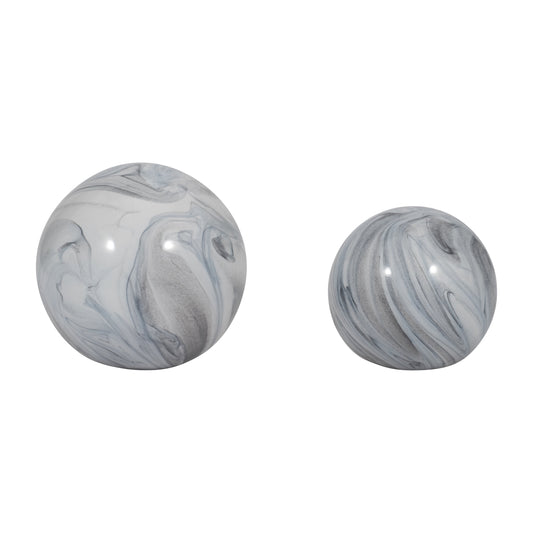 EV19702-03  6" LIAM WHITE MARBLE KNOTS( Sagebrook Home  )