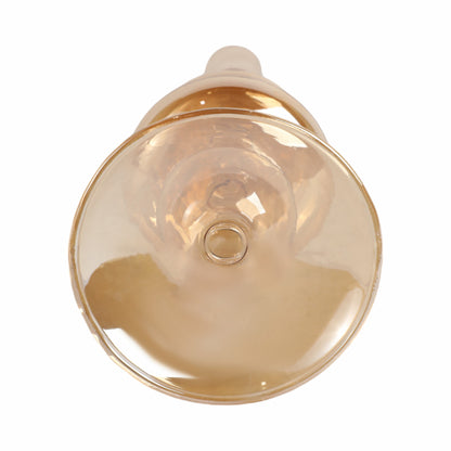 11" Vintage Glass Taper Candle Holder, Gold Luster