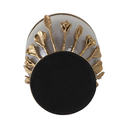 15" Eaves Small Glass And Metal Hurricane