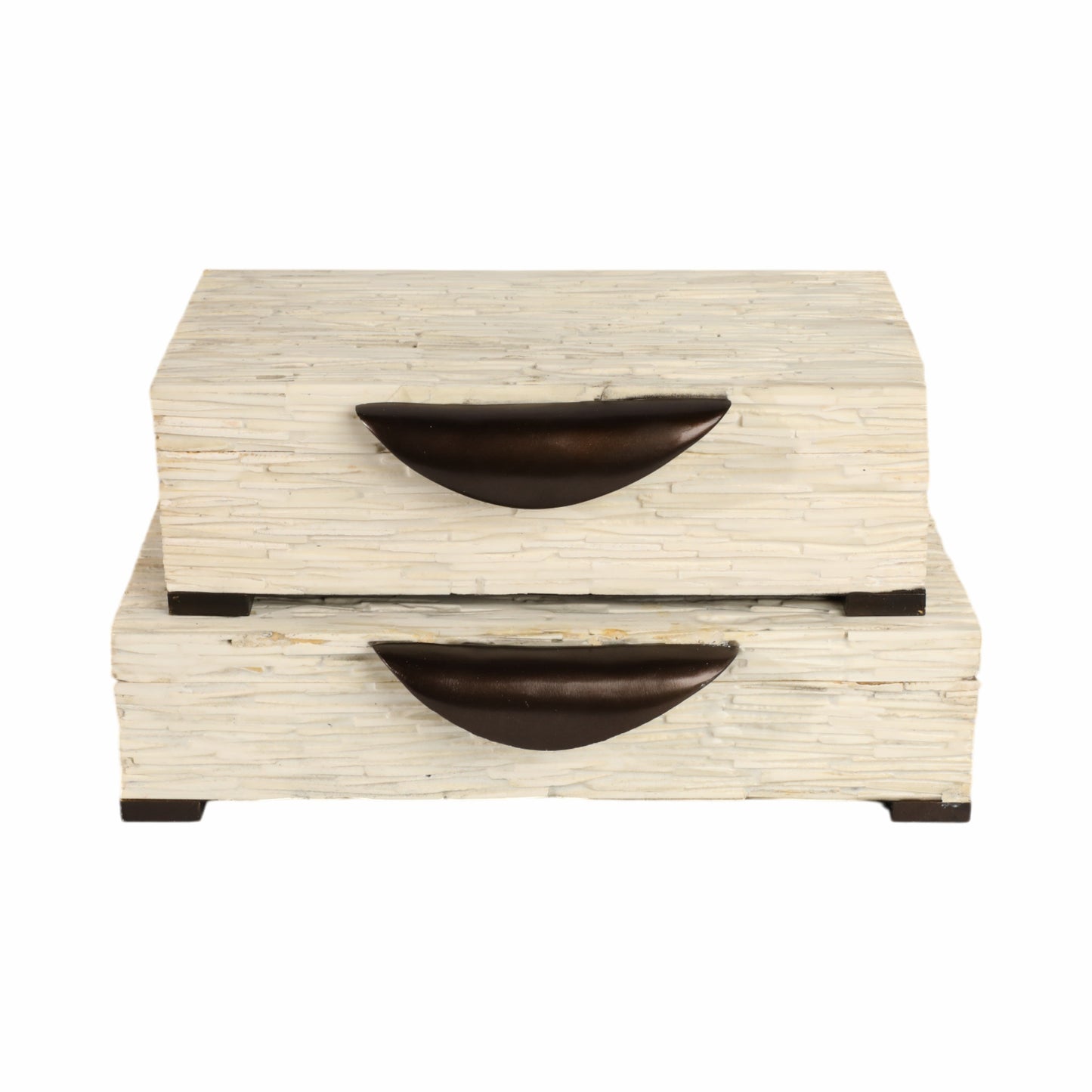 S/2 14/16" Hadwin Resin Cream Boxes