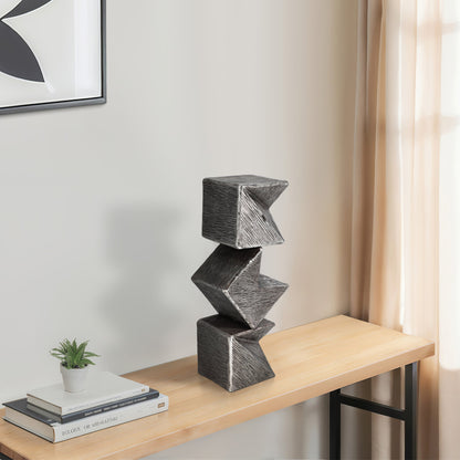 18" Lyon Small Silver Cube Statuary