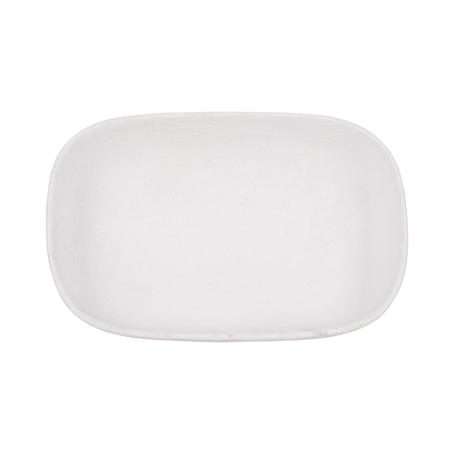 وعاء مستطيل دائري بقاعدة مقاس 10 بوصات، أبيض