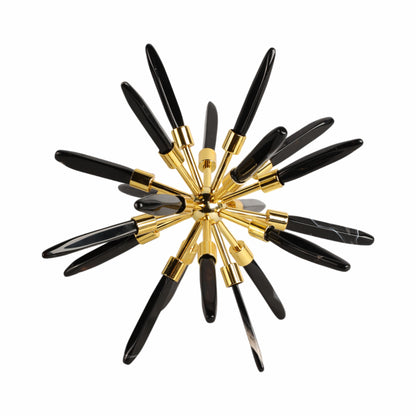 10" Fiona Large Black Stone Starburst Statuary Kd