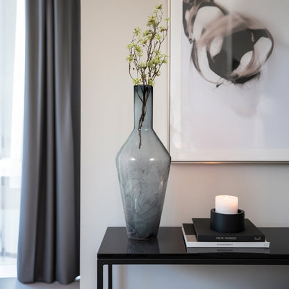 ABIGAIL BLUE SWIRL GLASS VASE |EV19696