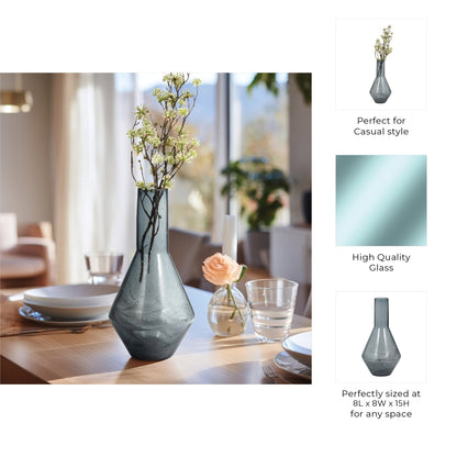 ABIGAIL BLUE SWIRL GLASS VASE |EV19696