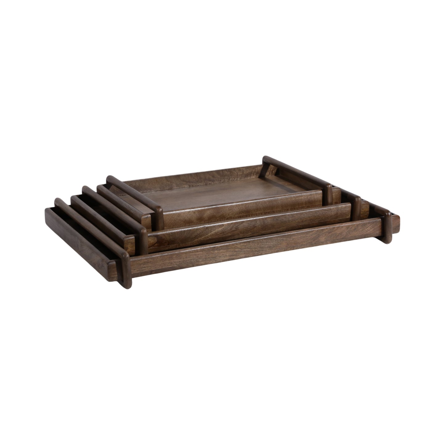 S/3 18/22/26" Kazu Wood Trays, Brown