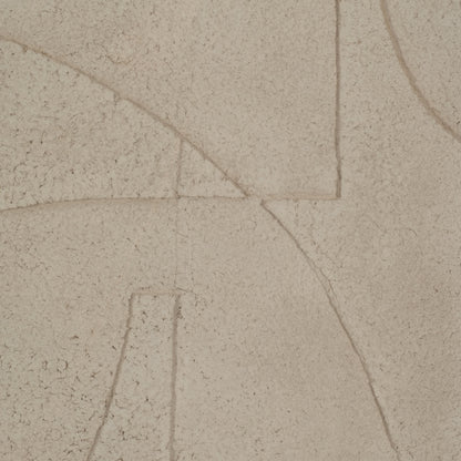 39X50 PAPER MACHE WALL ART FRAMED GLASS, OFF-WHITE