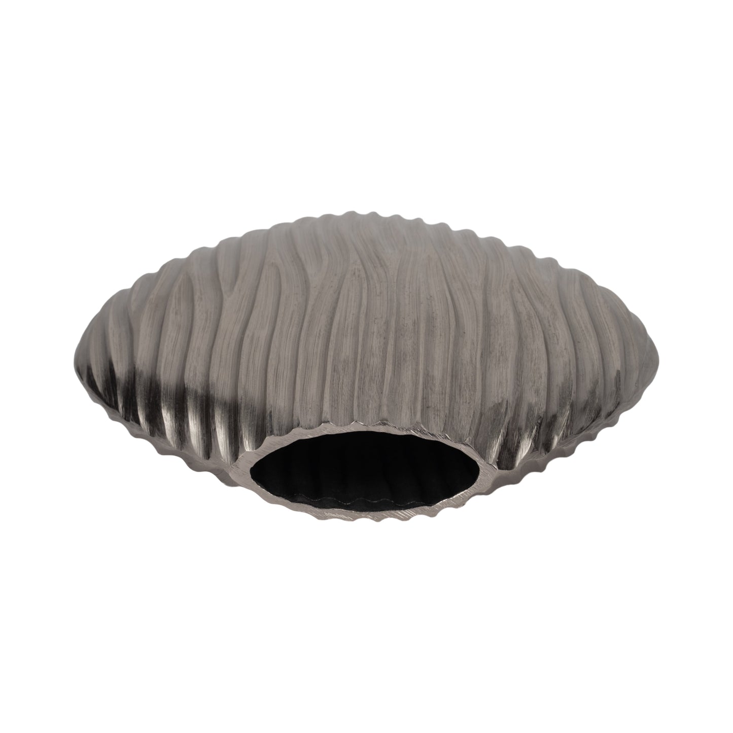 EV19178-02 |Metal, 13" Forli Medium Silver Vase