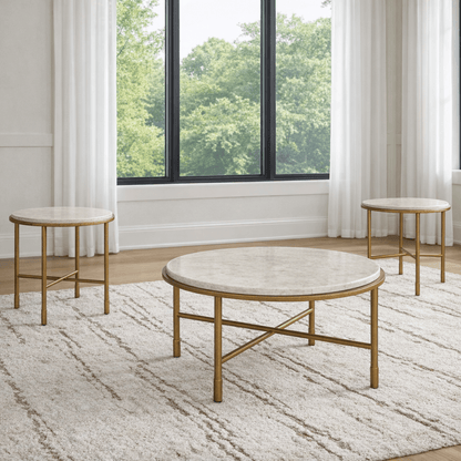 Alben Round Cocktail Table Set