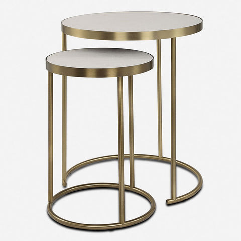 50007-UTT | Aragon Nesting Tables, S/2, White