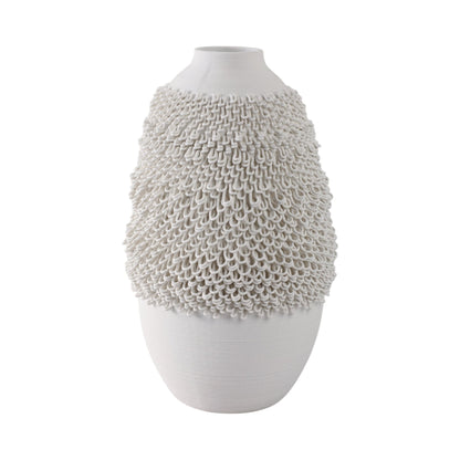 Arroyo 3d Printed Porcelain Vase, Ivory |EV21286-03