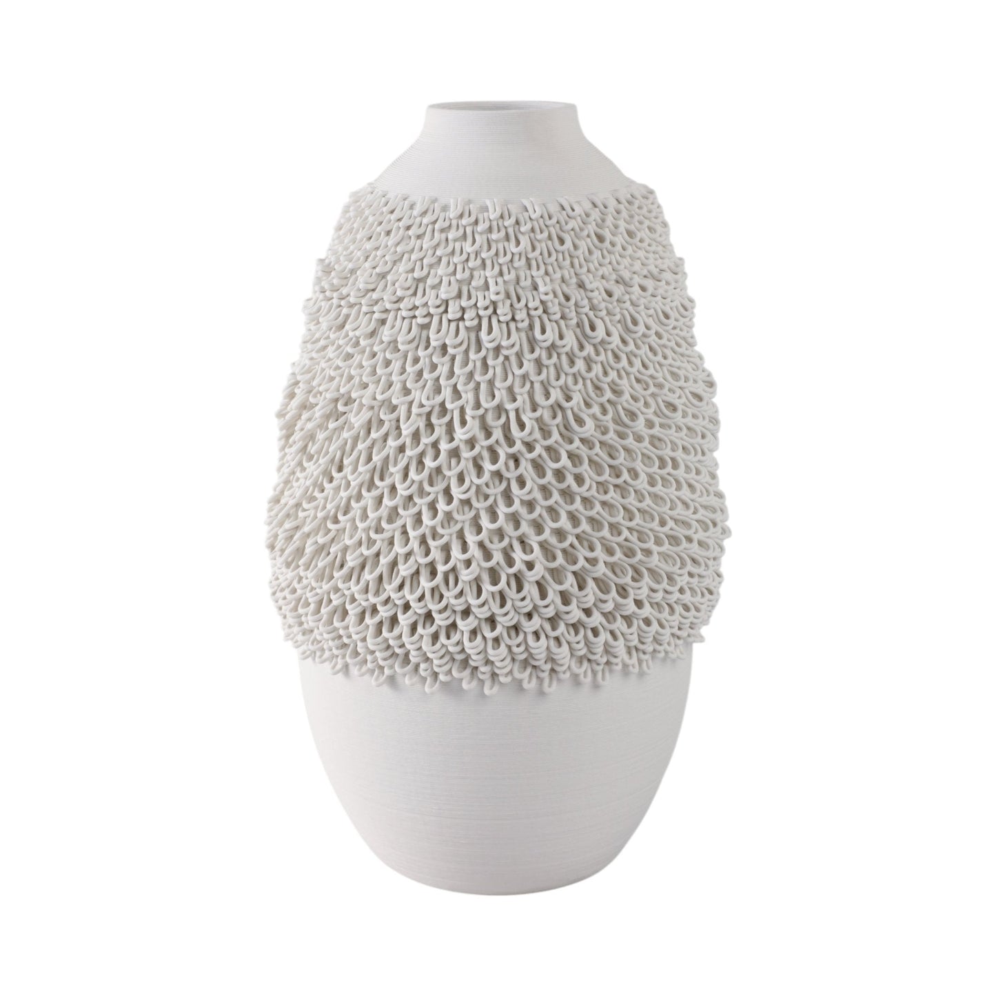 Arroyo 3d Printed Porcelain Vase, Ivory |EV21286-03