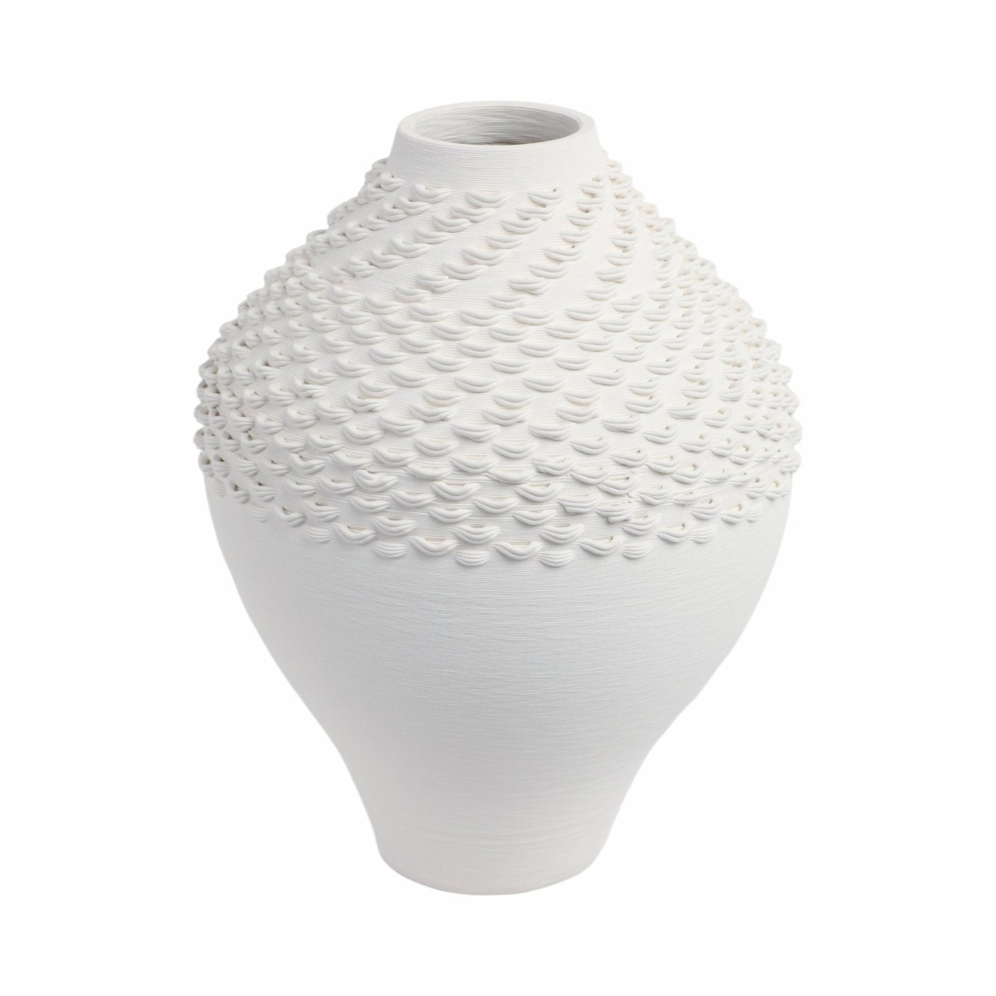 Arroyo 3d Printed Porcelain Vase, Ivory |EV21286-03