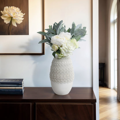 Arroyo 3d Printed Porcelain Vase, Ivory |EV21286-03