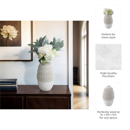 Arroyo 3d Printed Porcelain Vase, Ivory |EV21286-03