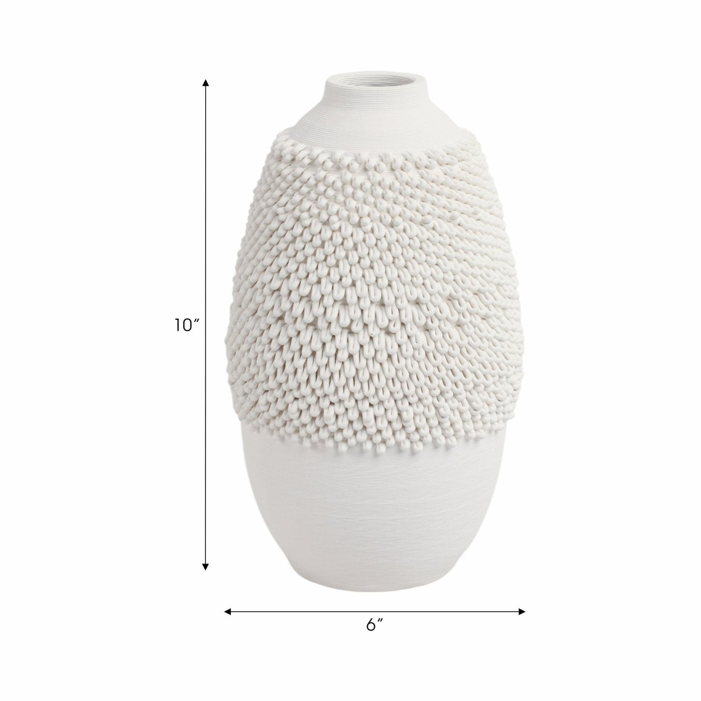 Arroyo 3d Printed Porcelain Vase, Ivory |EV21286-03