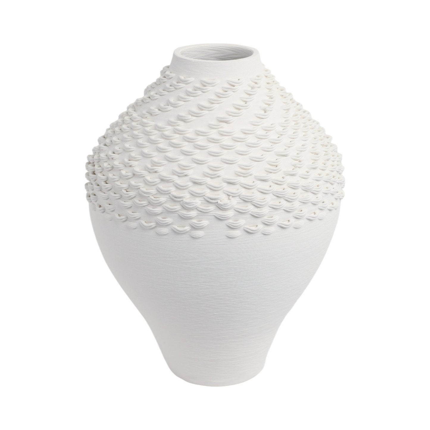Arroyo 3d Printed Porcelain Vase, Ivory |EV21286-03