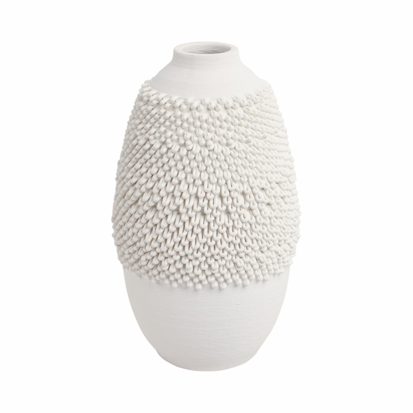 Arroyo 3d Printed Porcelain Vase, Ivory |EV21286-03