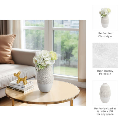 Arroyo 3d Printed Porcelain Vase, Ivory |EV21286-03