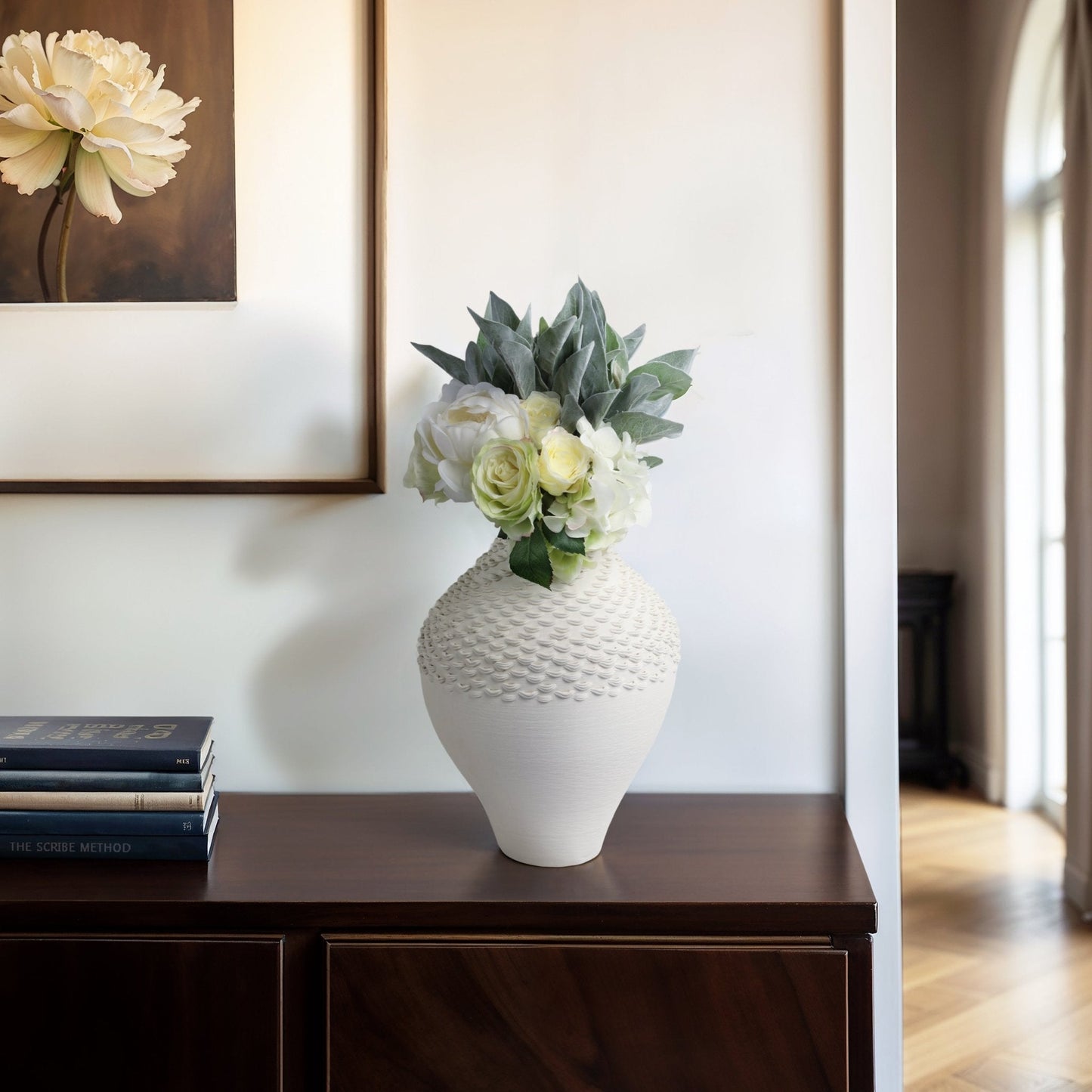 Arroyo 3d Printed Porcelain Vase, Ivory |EV21286-03