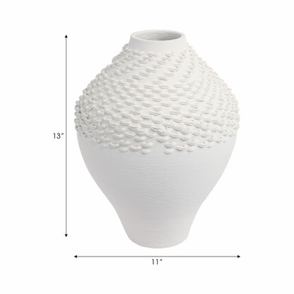 Arroyo 3d Printed Porcelain Vase, Ivory |EV21286-03