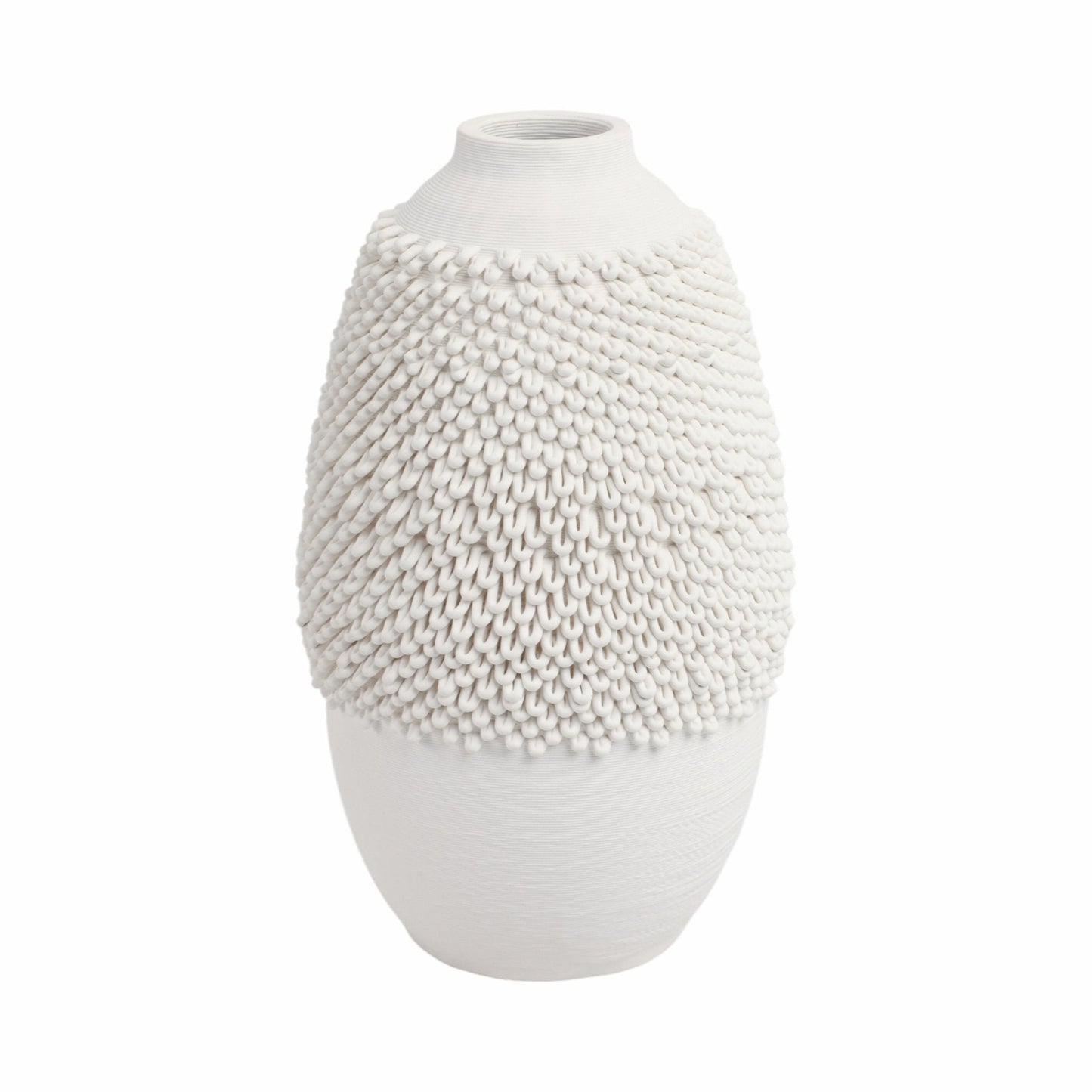Arroyo 3d Printed Porcelain Vase, Ivory |EV21286-02