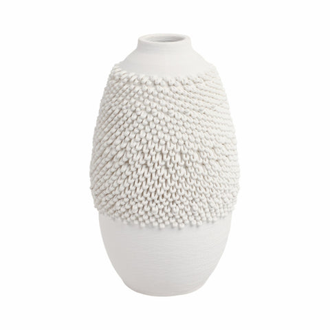 Arroyo 3d Printed Porcelain Vase, Ivory |EV21286-02