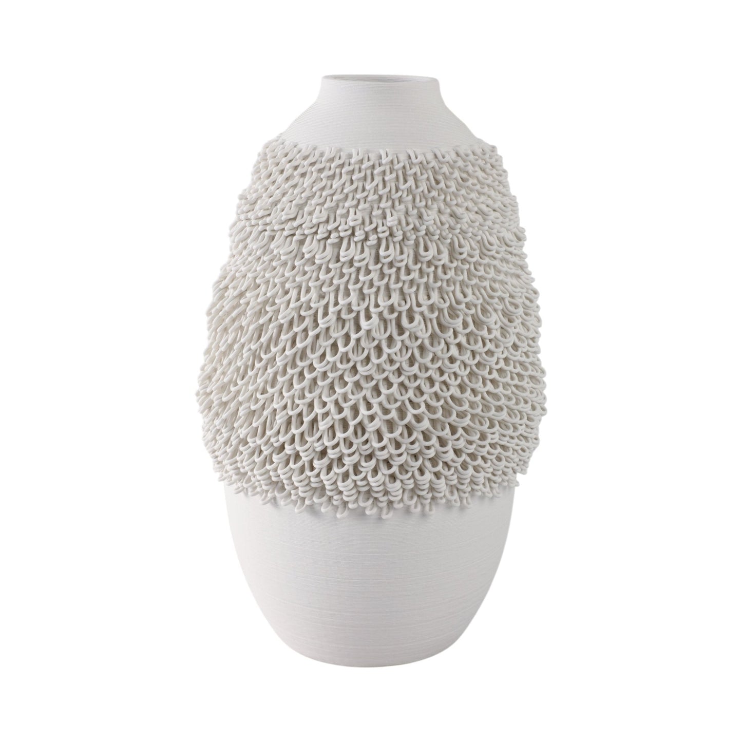 Arroyo 3d Printed Porcelain Vase, Ivory |EV21286-03