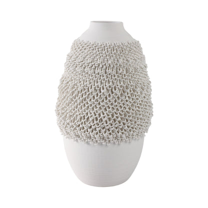 Arroyo 3d Printed Porcelain Vase, Ivory |EV21286-03