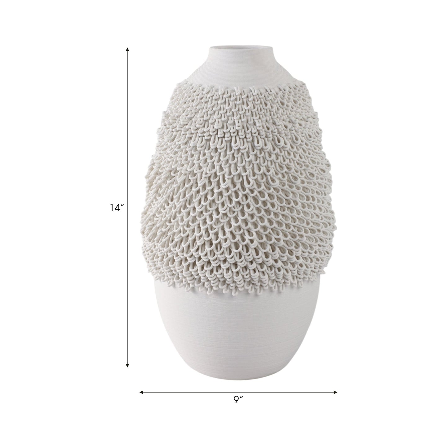 Arroyo 3d Printed Porcelain Vase, Ivory |EV21286-03