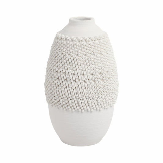 Arroyo 3d Printed Porcelain Vase, Ivory |EV21286-01