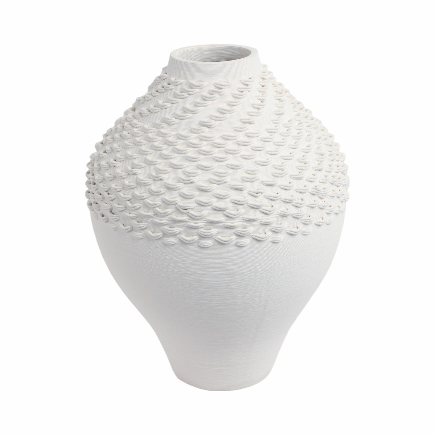 Arroyo 3d Printed Porcelain Vase, Ivory |EV21286-03