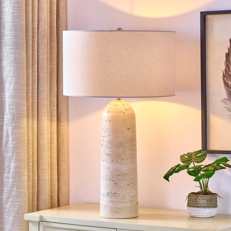 Atlas Travertine Table Lamp