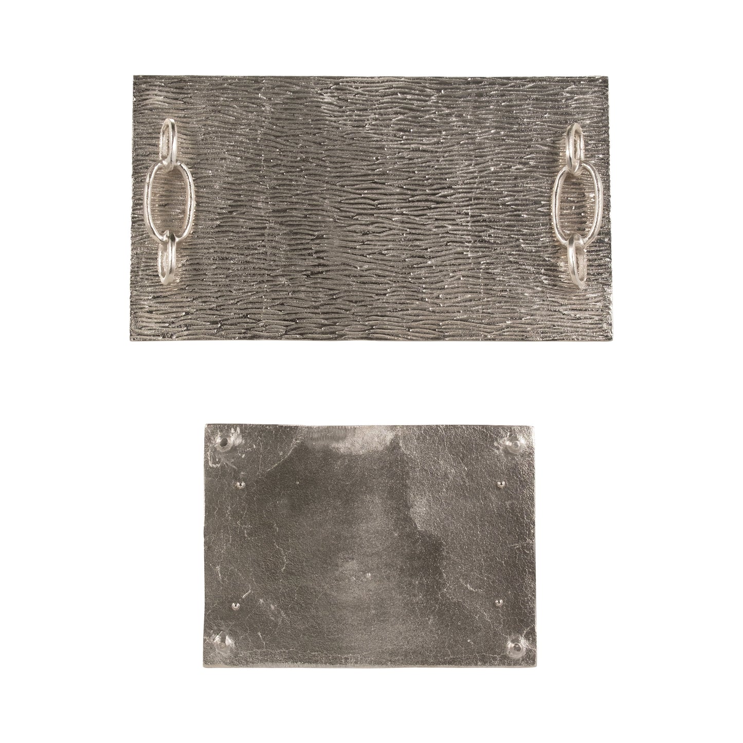 S/2 14/21" Rada Silver Link Trays