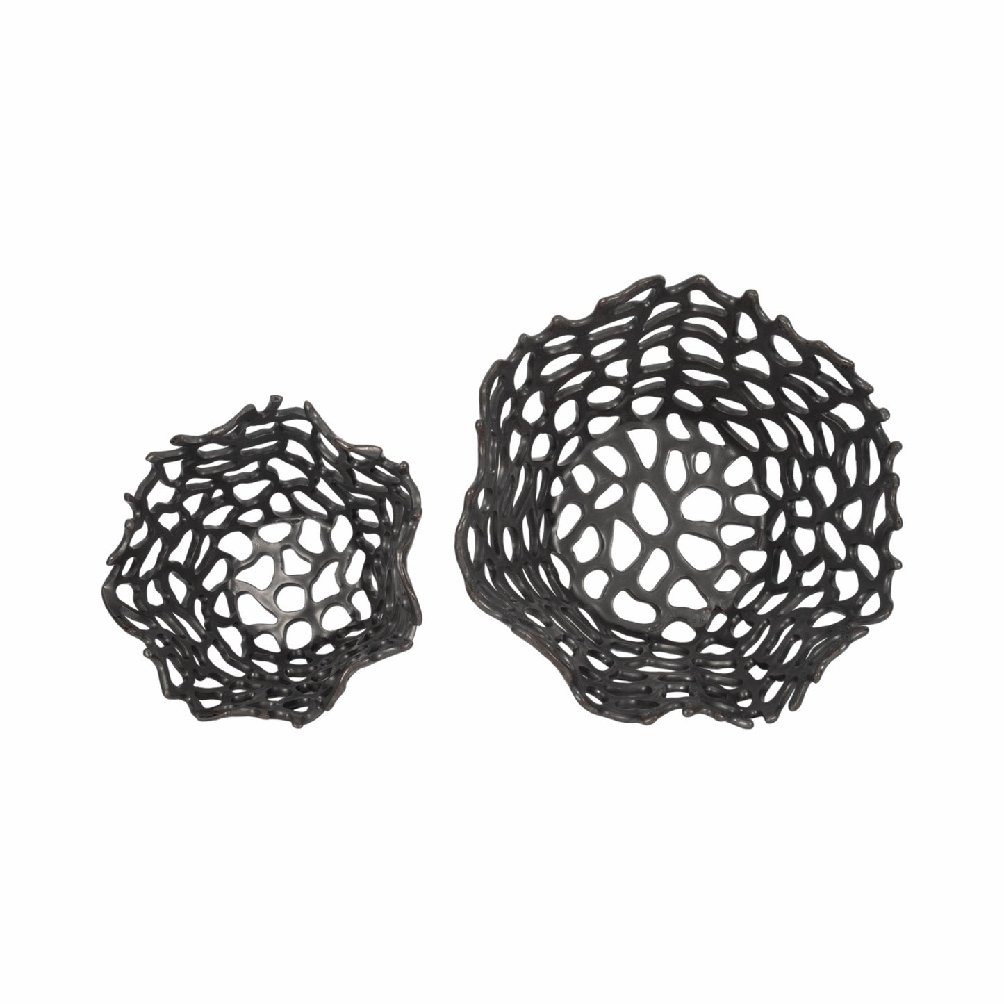 S/2 10/13" Steffi Black Ceramic Bowls