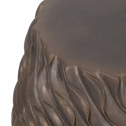 20" Devone Brown Ceramic Garden Stool