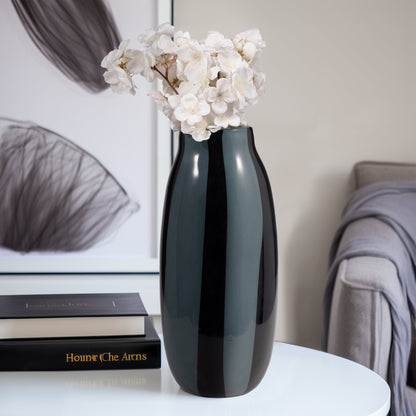 EV19436-02  10" CAHAN SMALL BLACK STRIPED VASE( Sagebrook Home  )